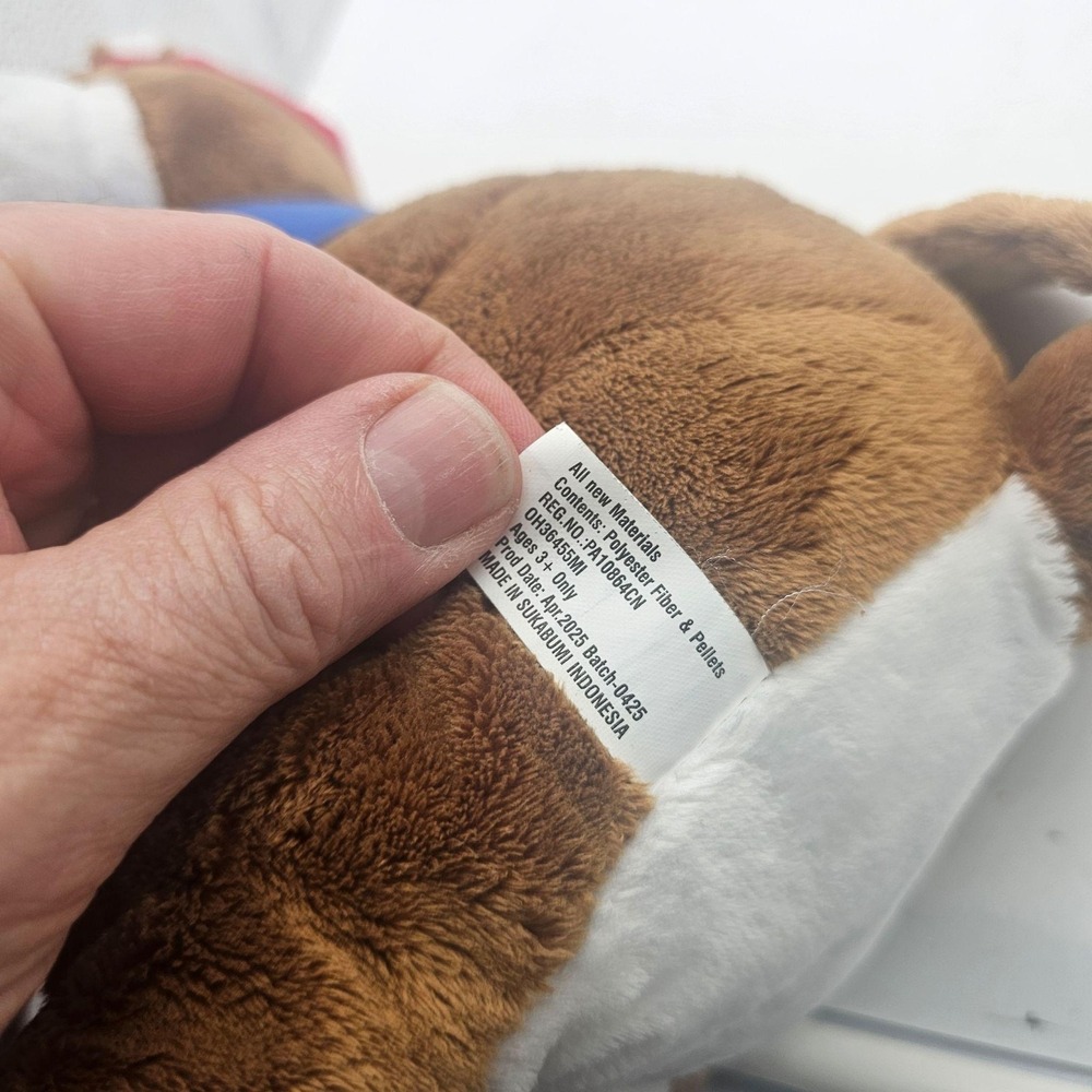 Buc-ee's Beaver Plush Stuffed Animal Toy Medium Brown Brunswick GA Blue Shirt - Picture 9 of 11